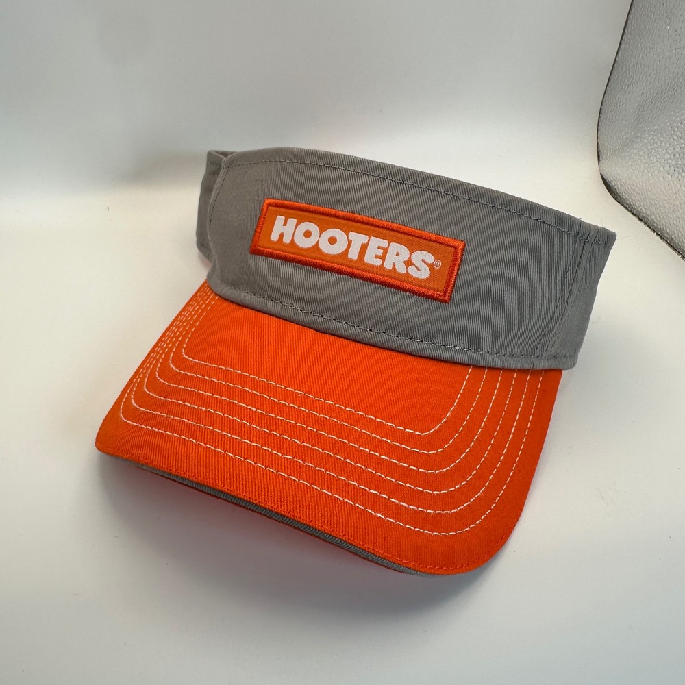 Hooters Visor Hat Unisex OSFMβ Orange Grey Owl's Nest Retro Sporty Casual